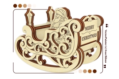 Rocking Sleigh with Santa Claus - Laser Cut File, SVG Plan Product Image 12