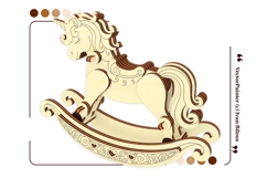 Rocking Unicorn - Laser Cut File, SVG Template of Toy Product Image 11