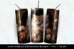 20 oz Cat Lover Skinny Tumbler Sublimation Design PNG Product Image 2