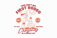 This Ain't My First Rodeo Christmas Cowboy Hat T-shirt Product Image 1