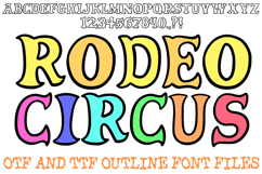 Rodeo Circus Font Carnival Lettering Cartoon Western ABC OTF by Squeeb Creative
