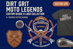 Vintage Motocross Dirt Bike Badge T-Shirt EPS Designs Product Image 1