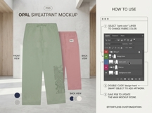 Opal Premium Sweatpant Mockup PSD Template for Streetwear Product Image 2