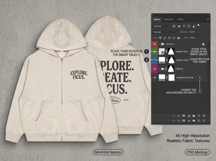 Ficus Zip Hoodie Mockup PSD Bundle for Streetwear Brand Product Image 2