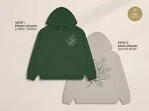 Ficus Zip Hoodie Mockup PSD for Streetwear Brand Product Image 3