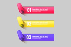 Roll paper color labels banner infographic template concept Product Image 1