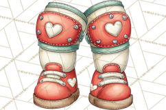 Retro Roller Skating Clipart PNG, 90s Valentine Clip Art Product Image 5