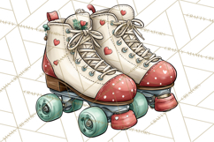 Retro Roller Skating Clipart PNG, 90s Valentine Clip Art Product Image 2
