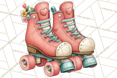 Retro Roller Skating Clipart PNG, 90s Valentine Clip Art Product Image 3