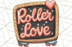 Retro Roller Skating Clipart PNG, 90s Valentine Clip Art Product Image 2