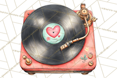 Retro Roller Skating Clipart PNG, 90s Valentine Clip Art Product Image 3
