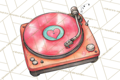 Retro Roller Skating Clipart PNG, 90s Valentine Clip Art Product Image 5