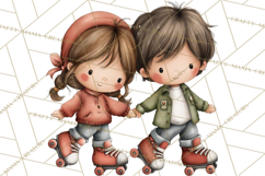 Retro Roller Skating Clipart PNG, 90s Valentine Clip Art Product Image 4