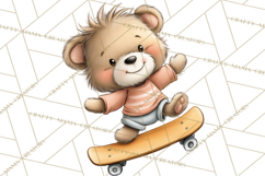 Retro Roller Skating Clipart PNG, 90s Valentine Clip Art Product Image 2