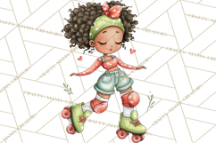 Retro Roller Skating Clipart PNG, 90s Valentine Clip Art Product Image 4