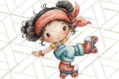 Retro Roller Skating Clipart PNG, 90s Valentine Clip Art Product Image 5
