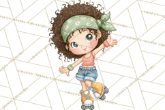 Retro Roller Skating Clipart PNG, 90s Valentine Clip Art Product Image 4