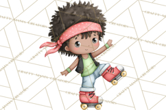 Retro Roller Skating Clipart PNG, 90s Valentine Clip Art Product Image 5