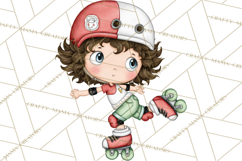 Retro Roller Skating Clipart PNG, 90s Valentine Clip Art Product Image 2