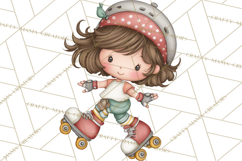 Retro Roller Skating Clipart PNG, 90s Valentine Clip Art Product Image 3