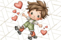 Retro Roller Skating Clipart PNG, 90s Valentine Clip Art Product Image 4
