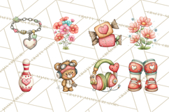 Retro Roller Skating Clipart PNG, 90s Valentine Clip Art Product Image 3