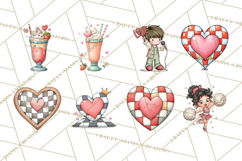 Retro Roller Skating Clipart PNG, 90s Valentine Clip Art Product Image 5