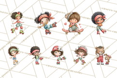 Retro Roller Skating Clipart PNG, 90s Valentine Clip Art Product Image 8