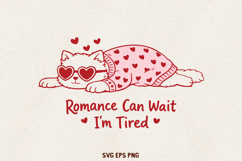 Tired Cat Valentine Design | Anti Valentine SVG PNG EPS Product Image 1