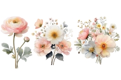 Romance Floral, Watercolor clipart Product Image 3
