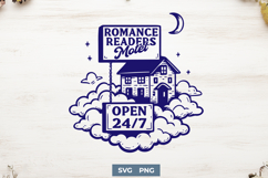 Romance Readers Motel SVG PNG | Book Lover Clipart for Print Product Image 1