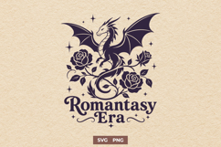 Romantasy Era SVG - Dragon and Rose Book Lover Fantasy PNG Product Image 1