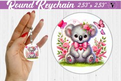 Round Keychain | Romantic Animal | Koala Product Image 1