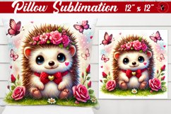 Pillow sublimation | Romantic Animal | Hedgehog Product Image 1