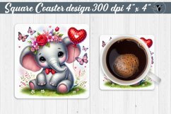 Square Coasters | Romantic Animal | Elephant Product Image 1