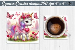 Square Coasters | Romantic Animal | Unicorn Product Image 1