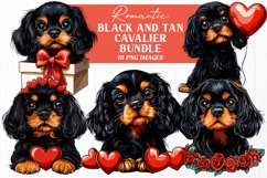 Black and Tan Cavalier Valentine Bundle - Cute Dog Valentine Product Image 1