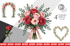 Romantic Blooms Floral Clipart Product Image 1