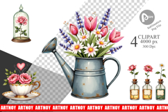 Romantic Blooms Floral Clipart Product Image 1