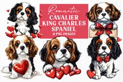 Cavalier King Charles Spaniel PNG Bundle - Valentine&#039;s Day Product Image 1