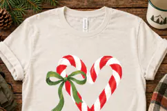 Candy Cane Heart PNG, Christmas Bow PNG Product Image 5
