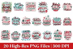 Romantic Christmas Sublimation PNG | Christmas PNG Bundle Product Image 3