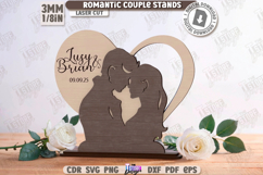 Layered Romantic Couple Stand Laser Cut|Valentine&#039;s Day SVG Product Image 1
