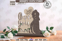 3D Romantic Couple Stands Laser Cut Bundle | Valentine&#039;s Day Product Image 12