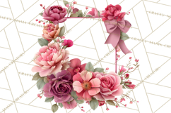 Valentine Frames &amp; Borders PNG Clipart, Romantic Flowers Product Image 2