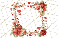 Valentine Frames &amp; Borders PNG Clipart, Romantic Flowers Product Image 4