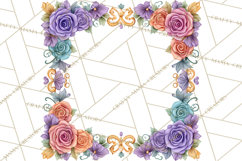 Valentine Frames &amp; Borders PNG Clipart, Romantic Flowers Product Image 4