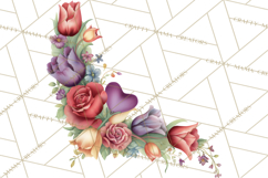 Valentine Frames &amp; Borders PNG Clipart, Romantic Flowers Product Image 5