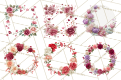 Valentine Frames &amp; Borders PNG Clipart, Romantic Flowers Product Image 3
