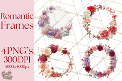 Valentine Frames &amp; Borders PNG Clipart, Romantic Flowers Product Image 1